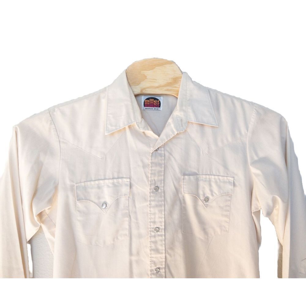 Vintage 1980’s Miller Western Wear Shirt Miller Miller Miller 16/34‎ Pearl Snaps